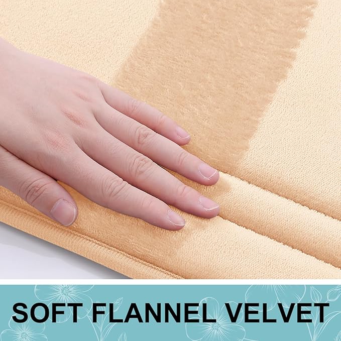Grandaily Memory Foam Bath Mat Rug 36x24, Ultra Soft, Non-Slip and Absorbent Bathroom Rugs, Machine Wash Dry, Comfortable Bath Carpet for Bathroom Floor, Tub and Shower, Beige