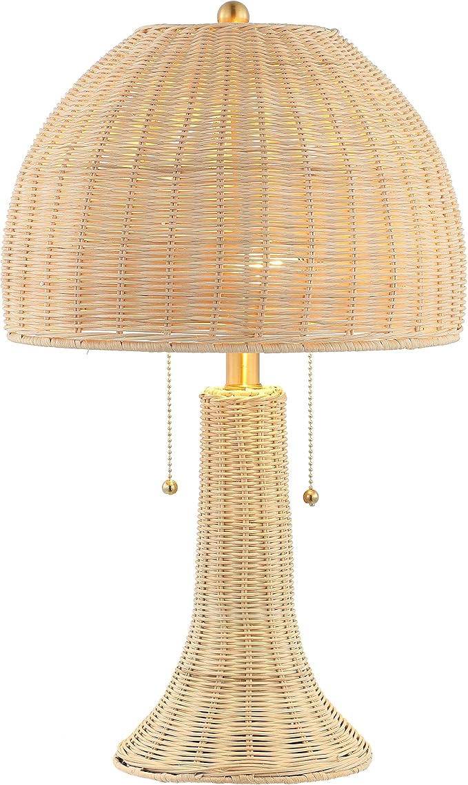 JONATHAN Y JYL4040A Joanie 22'' Bohemian Rustic Iron LED Table Lamp Farmhouse Coastal Bedside Desk NightStand for Bedroom Living Room Office College Bulbs Included, Natural/Brass Gold, 13.0 in