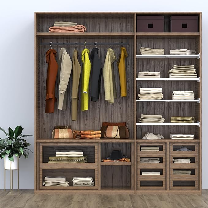 Expandable Closet Shelves Organizers, Adjustable Shelf for Cabinet Rack Storage Wardrobe Divider Shelving for Closets Pantry Cupboard Kitchen Large 1 Pack