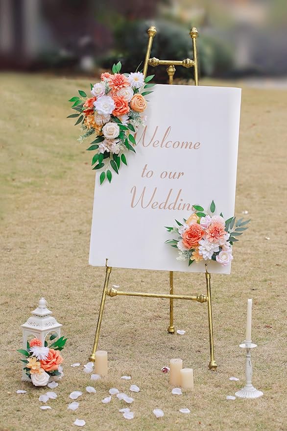 MISSPIN Artificial Flowers DIY Box Set Fake Roses Bouquet Bridal Wedding Flowers Colorful Centerpiece Table Decorations Boho Faux Floral with Stems Arrangements for Cake Home Party Indoor Outdoor