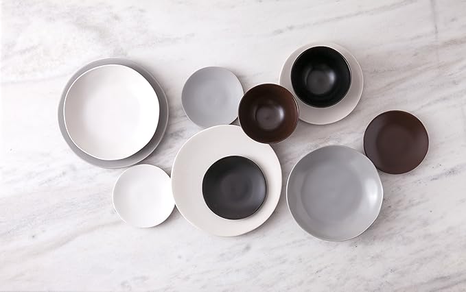 Fortessa Vitraluxe Dinnerware Heirloom Matte Finish Dinner Plate 10.75-Inch, Smoke, Set of 4