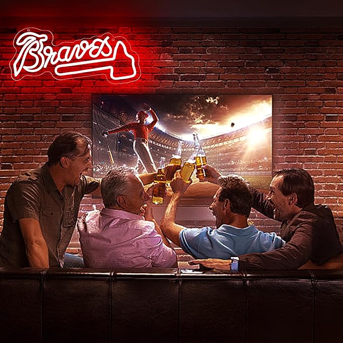 Baseball Neon Sign for Wall Decor Baseball Sport Team LED Neon Light for Man Cave Dormitory Bar Club Birthday Gifts for Sport Fans USB Powered(ZKXD318)