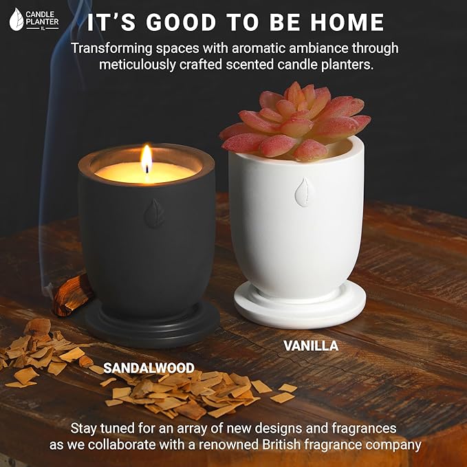 Matani Concrete Cement Candle Planter - Aromatherapy, Soy Candle & Dual Purpose Jar Candles, Strong Gift Candles - Grey Lavender