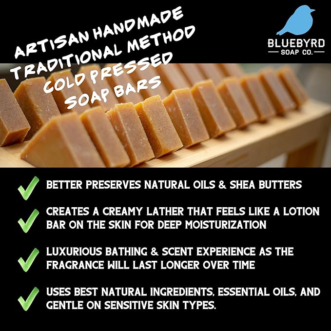 Bluebyrd Organic Soap Bars - 5 PCS Natural Bar Soap Gift Set of 5 | Pure Essential Oil, Vegan & Organic Ingredients | Spa Gifts for Women & Men - Body & Face Soap Bar (Organic)