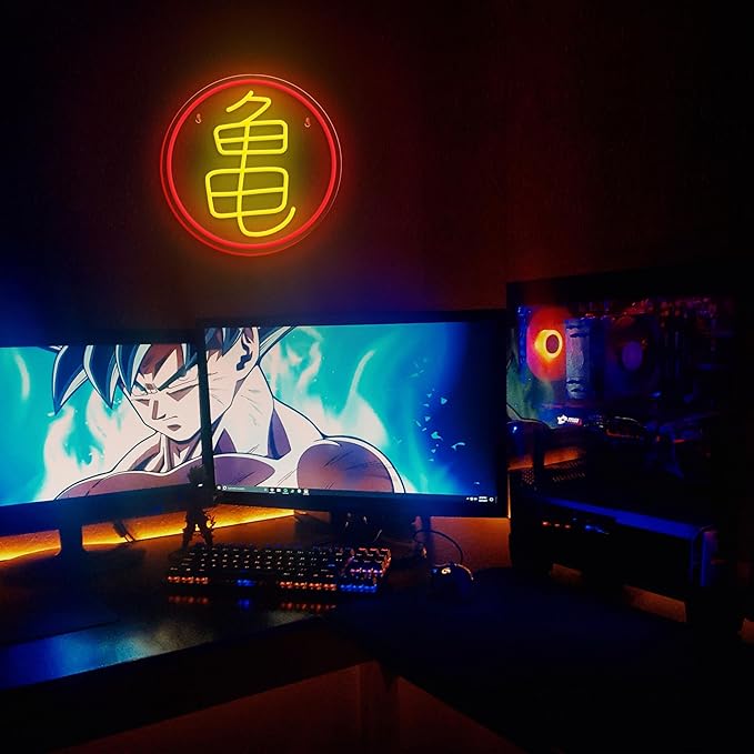 Anime 龟 Neon Sign for Wall Decor, Japanese Anime LED Sign Light,USB Powered Dimmable Neon Night Light for Man Cave, Bedroom, Game Room, Bar, Pub, Unique Gift for Anime Lovers