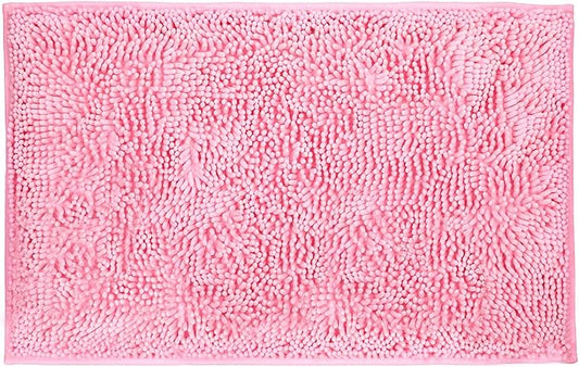 ZiYiJuan Bathroom Rugs, Super Absorbent Luxury Shaggy Chenille Pink 17x24