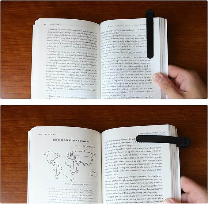 SMUK 4pcs Automatic Silicone Bookmarks for Book Lovers, Unique Book Page Markers for Reading Women Men, Creative Book Page Keeper Book Mark Book Reading Accessories