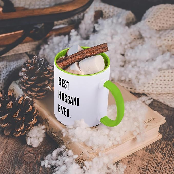 3dRose, 11oz Two-Tone Green Mug, Green/White