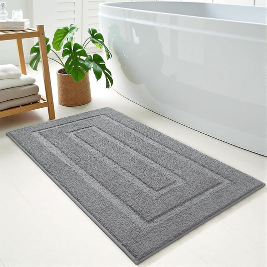 HOMORE Bathroom Rug 24x48 Inch Soft Absorbent Bathroom Runner Rug, Washable Bath Runner Rugs Long Non Slip Bath Rugs for Shower Tub,Grey