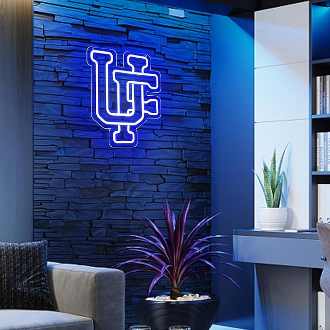 UF Neon Sign for Wall Decor,College UF Neon Led Sign for Bedroom,American Football Team Logo Neon Sign for Room Decor,University Name Neon Signs for Man Cave,Dorm Decoration for College Students,Sport