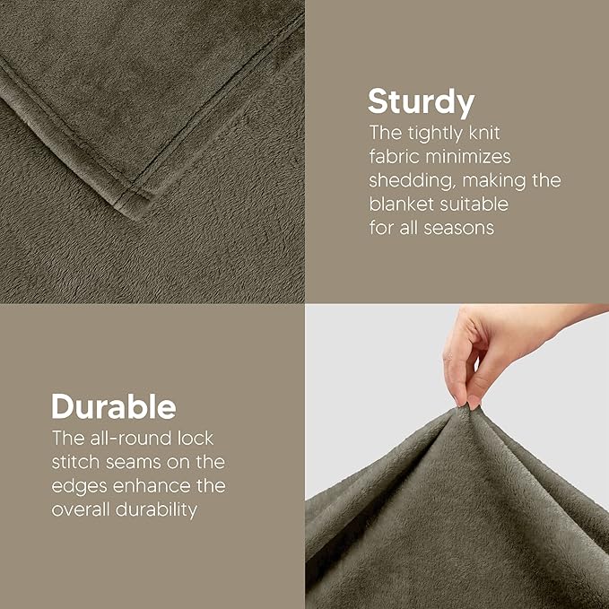 Utopia Bedding Fleece Blanket Throw Size Brown 300GSM Luxury Anti-Static Fuzzy Soft Microfiber Blanket for Couch, Sofa and Bed (60x50 Inch)