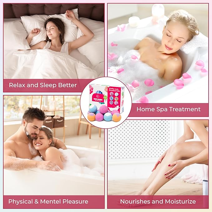 12 Extra Large Organic Bath Bombs for Women Men - Shea Butter & Essential Oil Infused, Moisturizing, Scented, Shower Lush Bathbombs kit for Girls, Bath Balls - Bath tub Accessories for Women