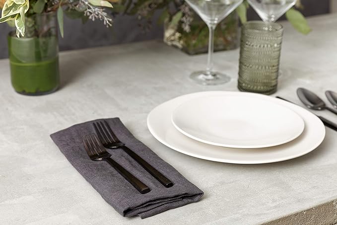 Fortessa Vitraluxe Dinnerware Heirloom Matte Finish Show Plate 12-Inch, Linen, Set of 4