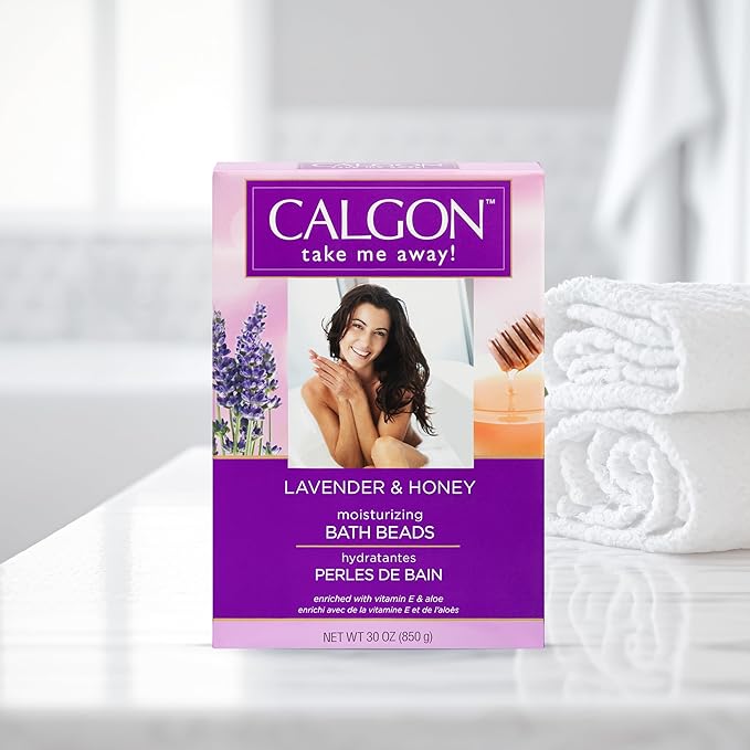Calgon Ultra-Moisturizing Bath Beads, Lavender & Honey, 30 oz (Pack of 4)