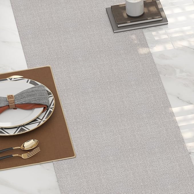 Set of 4 Round Placemat 15 Inch Soft Linen eco-Friendly Fabric Handcrafted Machine Washable Indoor & Outdoor Tablemat Beige
