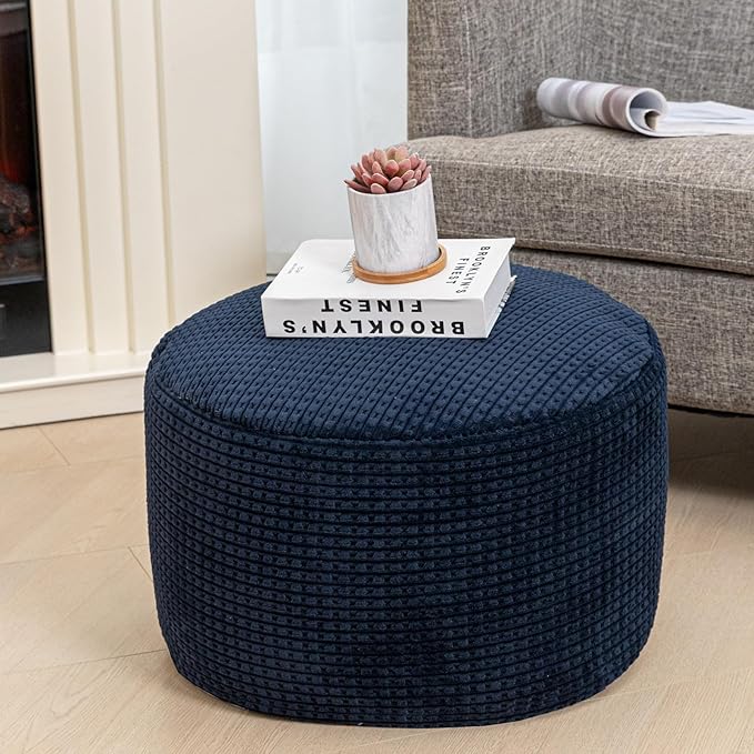 Asuprui Supportive Pouf Ottoman Foot Rest Elevate Your Living Room Decor with Lightweight Pouf Filler Modern Foam Stuffed Poof Perfect to Rest Your Feet 20x12 Inches