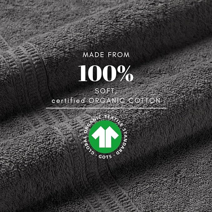 HOMELOVER 6 Piece Towel Set - 100% Organic Cotton 2 Bath Towels & 4 Hand Towels - 500 GSM, Hotel & Spa Quality, Soft, Quick Dry, Highly Absorbent Bathroom Essentials (Coal Gray)