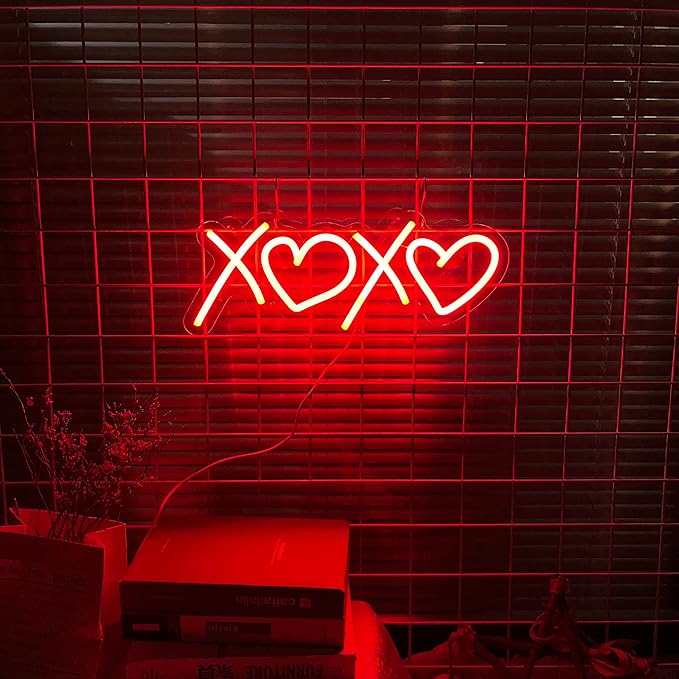 Neon Sign for Wall Decor Bedroom Birthday Party Gift Boyfriend Girlfriend Lover Teens Kids Room USB Operated Led Light Sign,Red 16 x 6.3 Inch