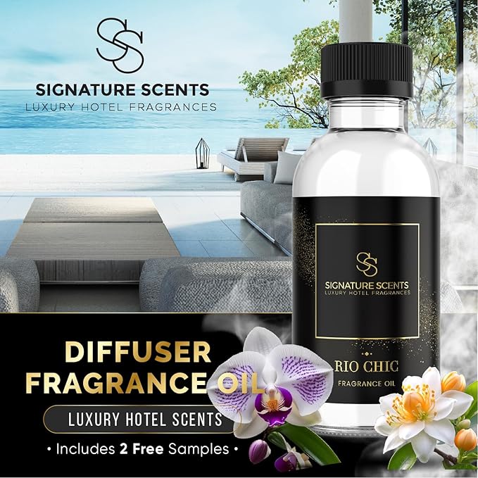 Luxury Hotel Diffuser Oil for Hotels and Homes - Aromatherapy Oils for use with an Essential Oil Diffuser at Home - Fragrance-Scent Diffuser Oil Blend (Rio Chic) 4.05fl oz (120ml)