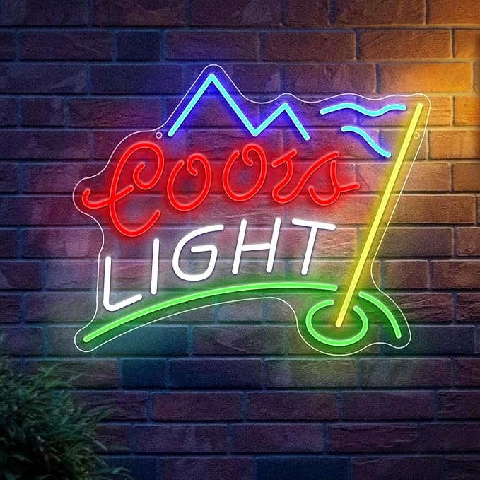 Golf Neon Sign for Wall Decor Led Business Signs Suitable for Man Cave Crs Light Bar Pub Creative Neon Lights Signs with USB Powered for Coors Light Golf Club Backdrop Lights Wall Hanging Decor 
