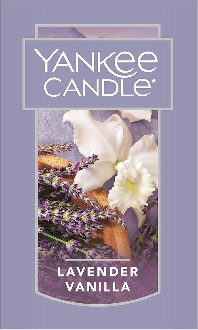 Yankee Candle Lavender Vanilla Scented, Classic 22oz Large Jar Single Wick Candle with Over 110 Hours of Burn Time. Perfect for Relaxing Evenings, Events, and Gifting