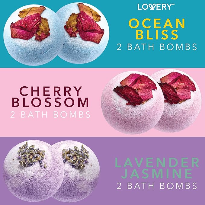 Bath Bombs Gift Set for Women and Men, 10 Oversized Two Tone Bath Fizzies with Shea & Coco Butter Dry Flower Petals, Rich Spa Bath Set in Cute Tub, Multiple Fragrances, Birthday Gifts