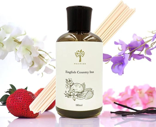 PRISTINE English Country Inn | Inspired by Ritz-Carlton Hotel Reed Diffuser Refill with Free Reed Stick | Jasmine, Strawberry, Vanilla Oil Diffuser Refills | Premium Hotel Lobby Reed Diffuser Refill