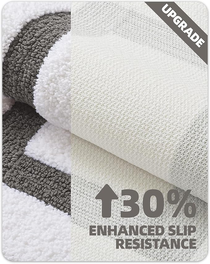 Color&Geometry Bathroom Rugs, Water Absorbent and Quick Dry Microfiber Bath Rugs-24"x43", Non-Slip, Machine Washable, Extra Soft Plush Bath Mats for Bathroom, Laundry Room, Shower and Tub
