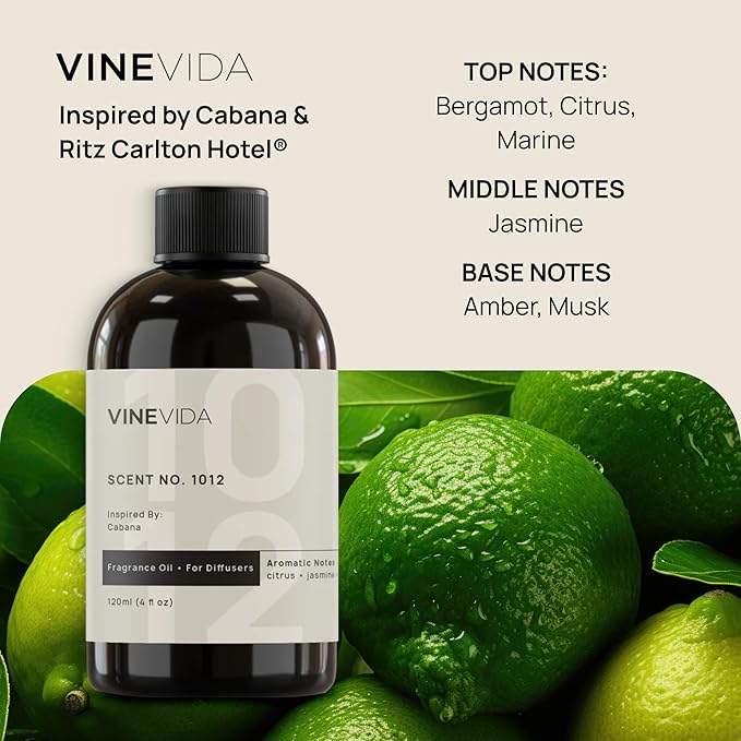 VINEVIDA (4-pk) Hotel Fragrance Collection. Cold Air Diffusers - Scents No.1002, No.1019, No.1012, No.1010