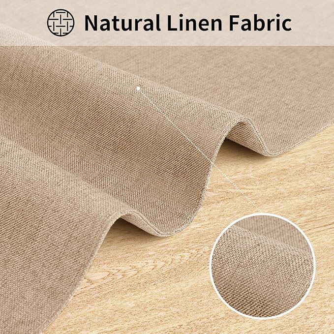 Cloth Placemats, Set of 4 Heat-Resistant Cotton Linen Blend Double Layered Machine Washable Place Mats, Wrinkle Free Thick Fabric Dining Table Mats for Indoors & Outdoors (Light Linen, 4)