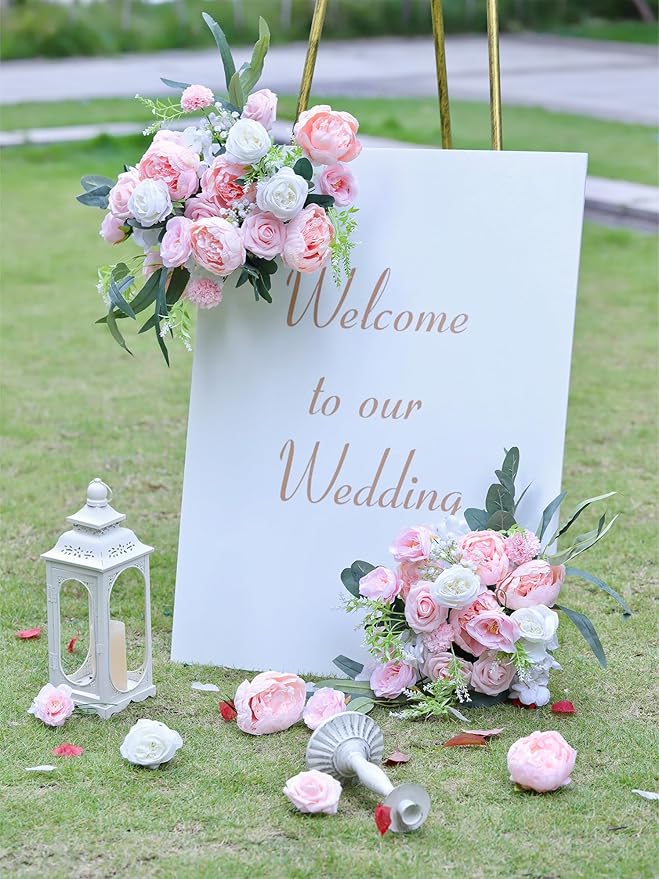MISSPIN Artificial Flowers DIY Box Set Fake Roses Bouquet Bridal Wedding Flowers Colorful Centerpiece Table Decorations Boho Faux Floral with Stems Arrangements for Cake Home Party Indoor Outdoor