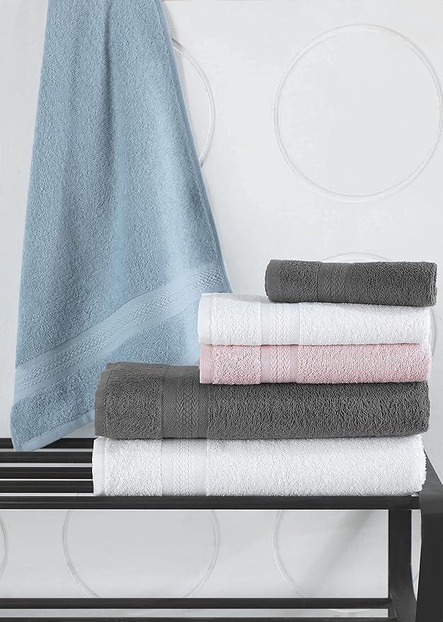 REGAL RUBY 4 Pieces White Washcloths Bath Linen Set Quick-Dry, Highly Absorbent, Soft Feel Towels, Premium Quality Flannel Face Cloths