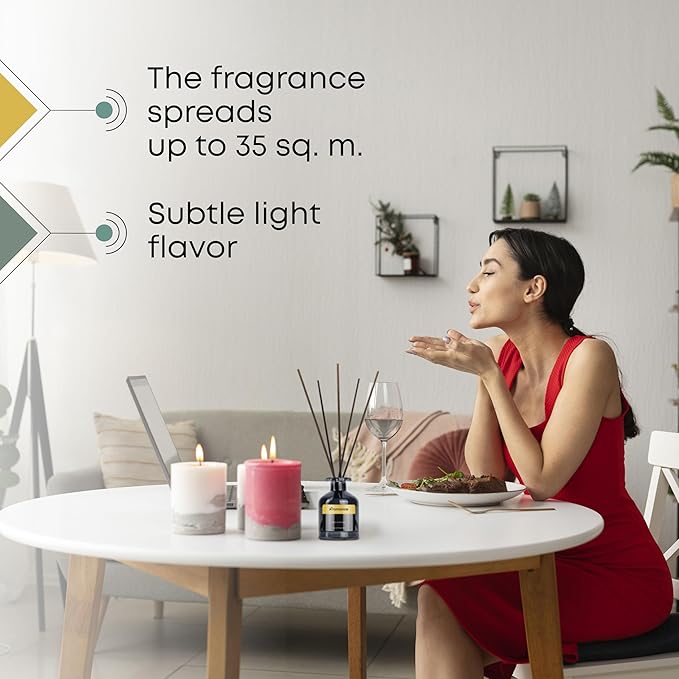 Narcotique Reed Diffuser Set | Floral-Fruity Fragrance | 3.38 oz Scent Fragrance Oil Diffuser for Bedroom, Bathroom, Home Décor and Gift, Decorative Air Fresheners with Sticks