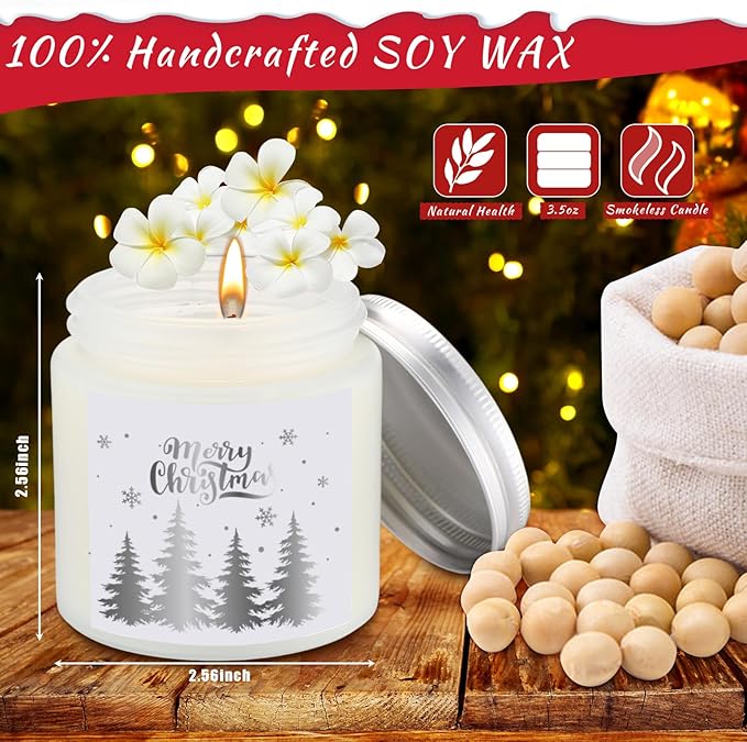 MTLEE 10 Pcs Christmas Candle Gift Set Scented 10 Fragrances Aromatherapy Candle Gift Set for Women Christmas Holiday Presents(Silver Lid)