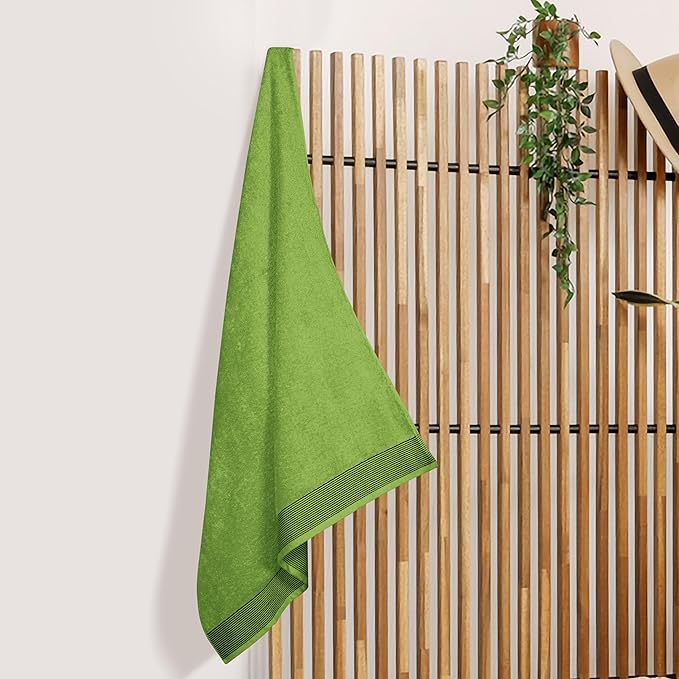 Belizzi Home Cotton 2 Pack Oversized Bath Sheet 35 x 70, Large Bath Sheet, Ultra Absorbent, Compact, Eco-Friendly and 100% Recyclable, Quick Drying and Lightweight Towel - Kiwi Green