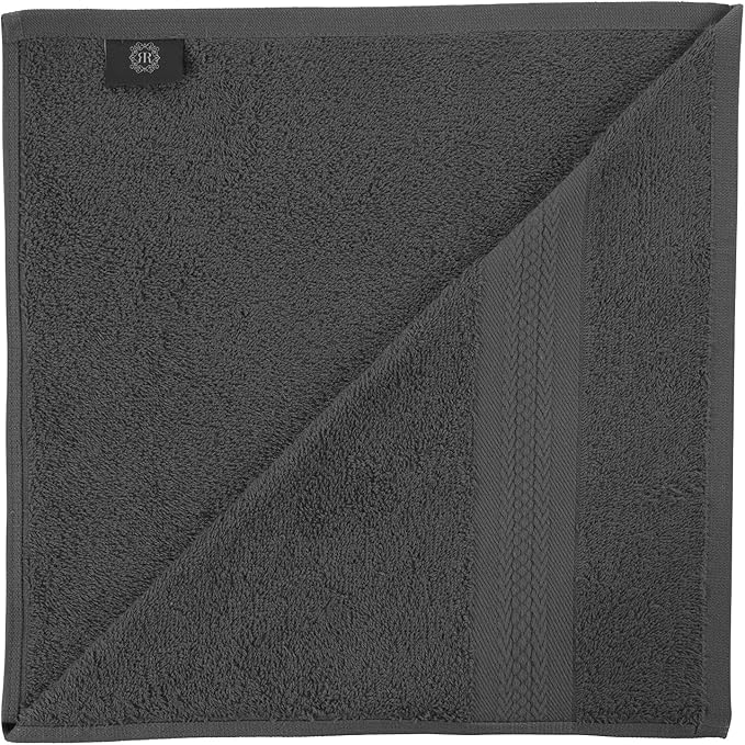 REGAL RUBY, 6 Piece Towel Set, 2 Bath Towels 2 Hand Towels 2 Washcloths, Soft and Absorbent, 100% Turkish Cotton Towels for Bathroom Shower Towel, Bath Linen Set Grey