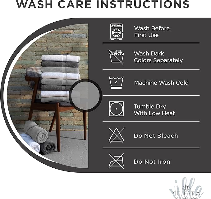 100% Cotton Hand Towel Set of 2, (16 x 28 inches) Sustainable, Soft, Highly Absorbent, Quick Drying, Combed Cotton Hand Towels Pack of 2 Ideal for Hotels, Spa, Bathroom, Dorm, Black