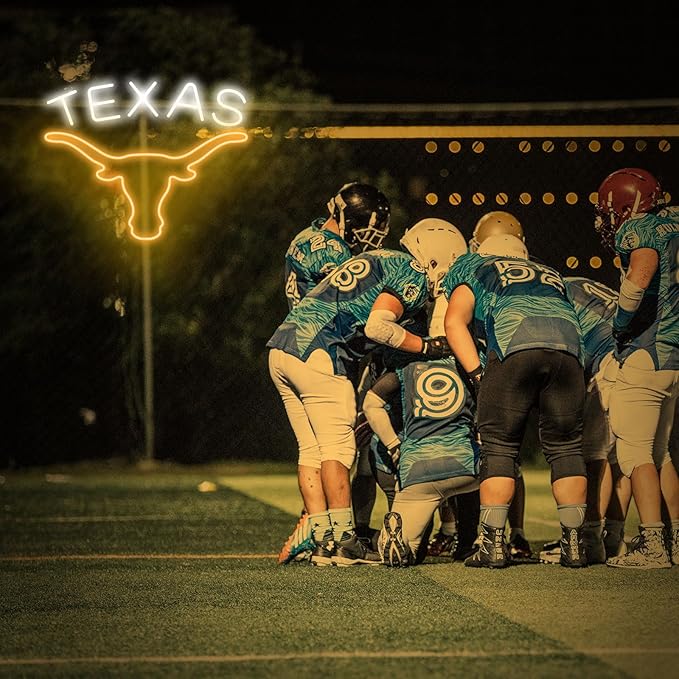TEXAS Longhorn Neon Sign for Wall Decor -Adjustable Brightness LED Bull Neon Light Signs, Cow Neon Signs - USB Powered Hanging Neon Sign for Game Room, Man Cave, Bar