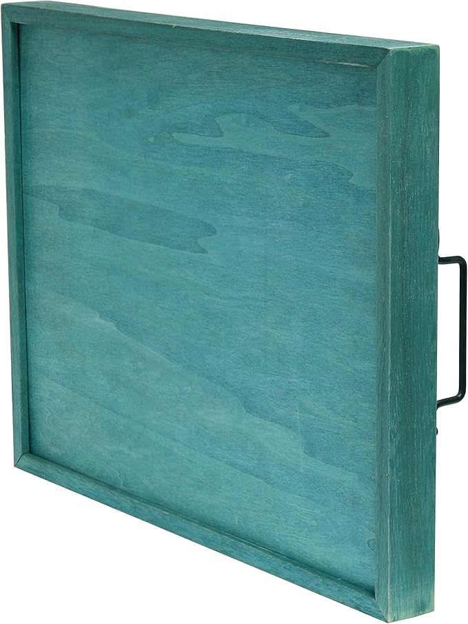 Elegant Designs HG2000-BHP Decorative Wood Serving Tray w/Handles, 15.50" x 12", Happy Place