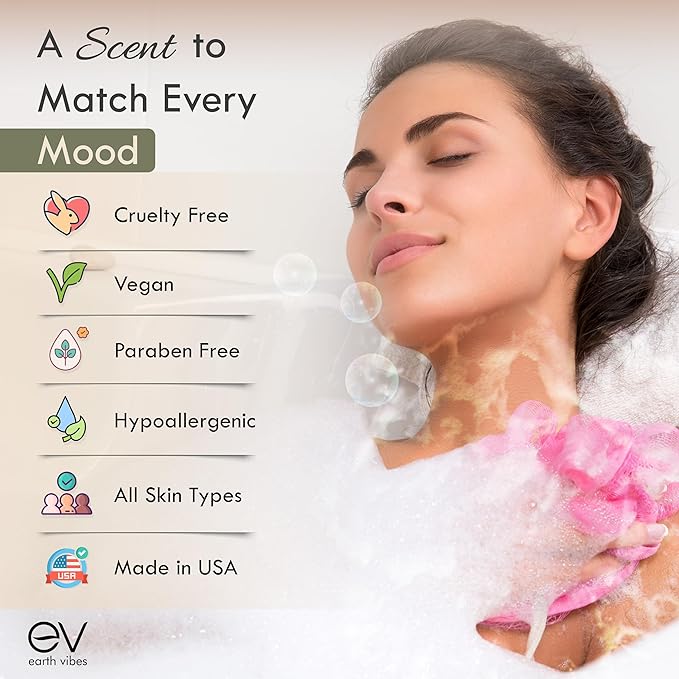 Earth Vibes Bath Bombs Gift Set - USA Made XXL Natural Bath Fizzies Infused with Essential Oils - Moisturizes Dry Skin, Organic Olive Oil, Coconut Oil, Epsom Salt - Women Men Kids - 6 x 5oz