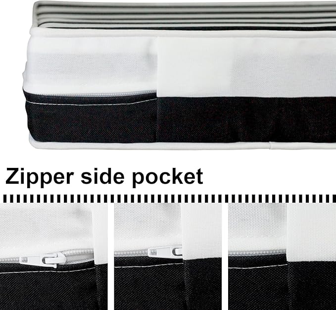 Outdoor Loveseat Cushion Set 48'' x 24'', Outdoor Cushions for Patio Furniture with Fastness Cover, Water Repellent Outdoor Seat Cushion and Couch Back Cushions for Bench, and Swing (Black Stripes)