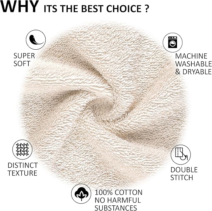 Quick-Dry, Soft & High Absorbent Jumbo Bath Sheet 35"x70" Cotton Turkish Bath Towel Set of 2 | Daily Use 100% Cotton for Bathroom, Gym & More | Bathroom Towels Set (2 Pcs, Ivory Lace)