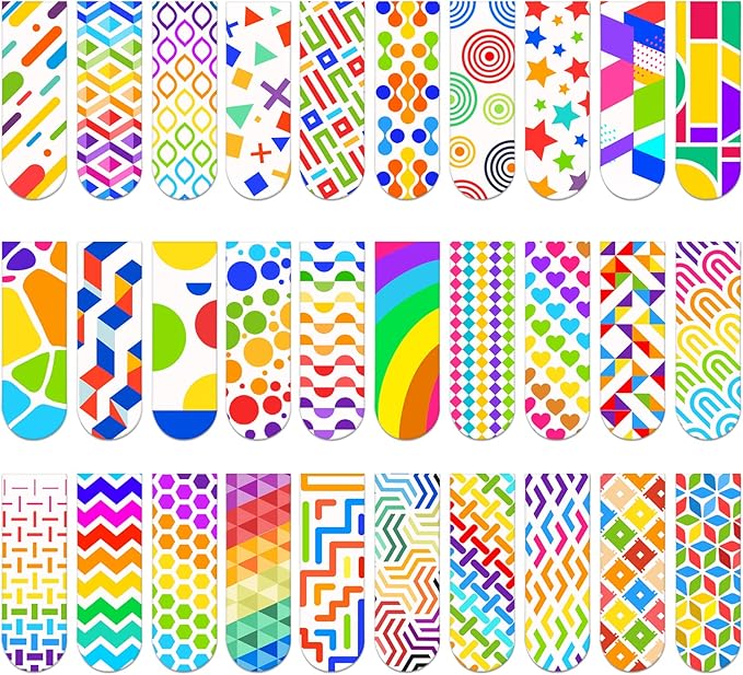 Magnetic Bookmarks - 30PCS Colorful Irregular Cute Magnet Bookmark Clips for Women, Men & Kids Reading
