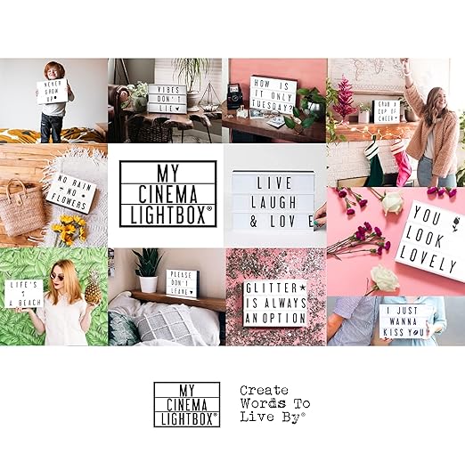 My Cinema Lightbox - 30x23cm Light Box with 100 Letters and Numbers - Personalised Light Box Sign