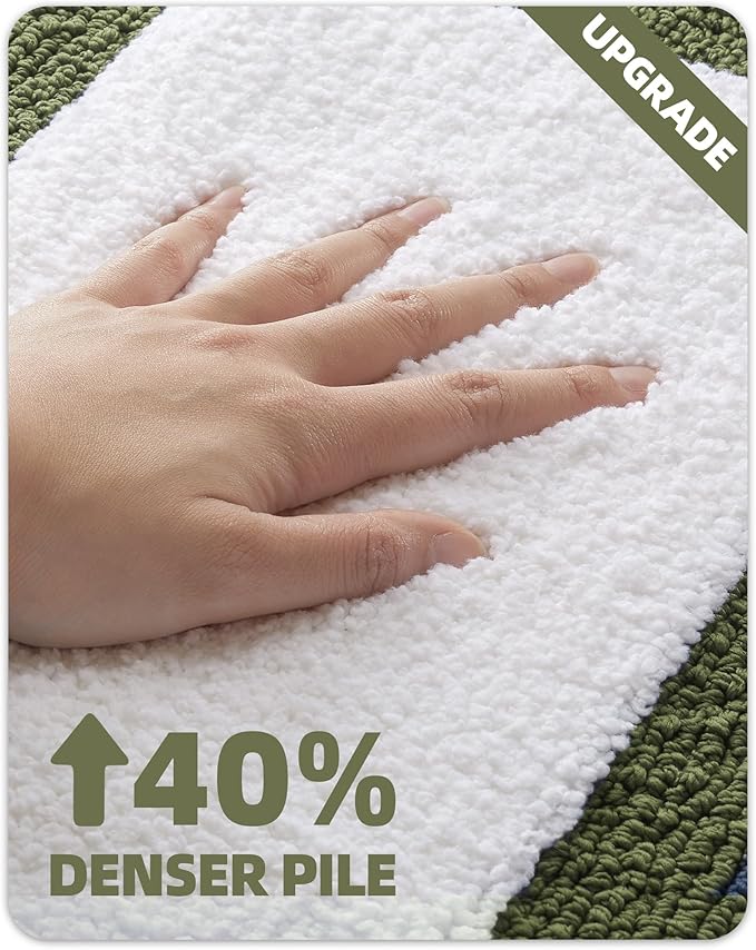 Color&Geometry Bathroom Rugs, Water Absorbent and Quick Dry Microfiber Bath Rugs-24"x36", Non-Slip, Machine Washable, Extra Soft Plush Bath Mats for Bathroom, Laundry Room, Shower and Tub