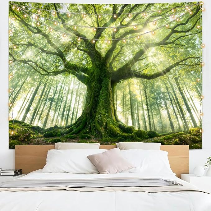 Kanuyee Forest Tree Tapestry Majestic Tapestry Large Nature tapestries Wall Hanging for Bedroom and Living Room Tree 44×60 Inches