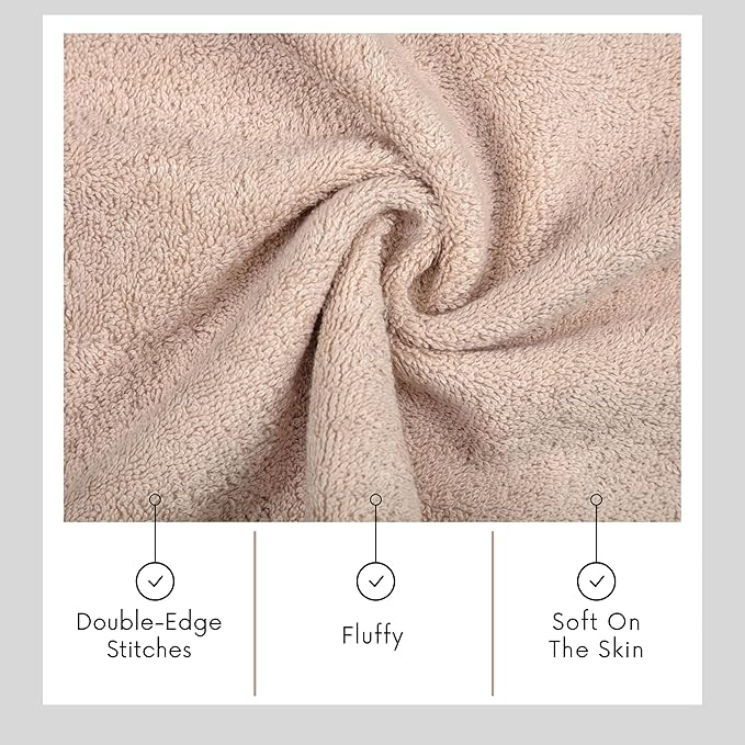 TEXTILOM Bath Towel Set – Hotel and Spa Quality & Soft & Absorbent & Quick Dry Bath Towels for Bathroom – 100% Turkish Cotton Bathroom Towels Set of 4 (27 x 54 inches)- Beige