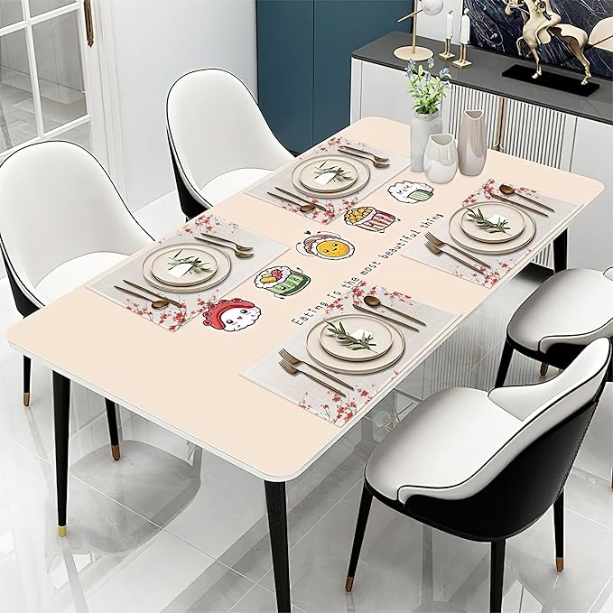 Japanese Cherry Blossom and Fish Placemats Set of 6 Place Mats for Kitchen Table Washable Farmhouse Linen Table Mats Dining Decoration 12x18 Inch