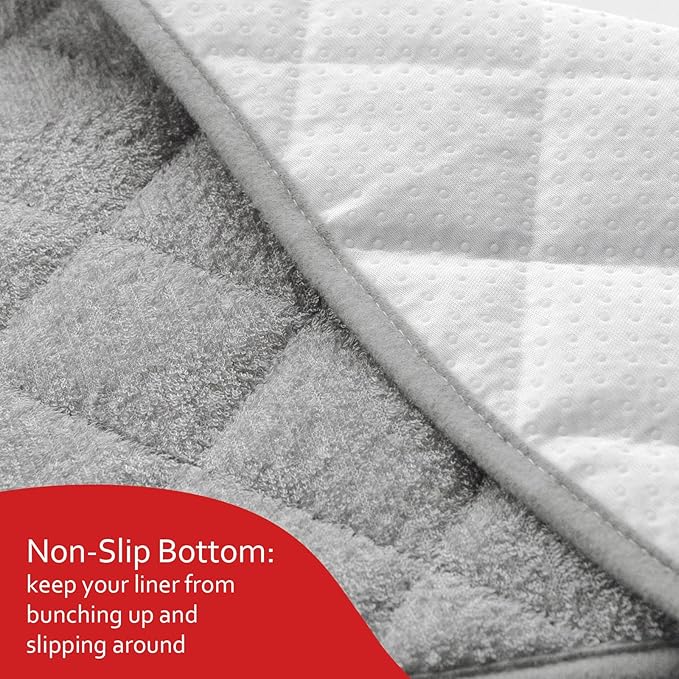 Quilted Thicker Changing Pad Liner 3 Pack Waterproof, Fit for Changing Pad Liners are Warm On a Baby's Back Non-Slip Design Reusable Pads Machine Washable, Grey
