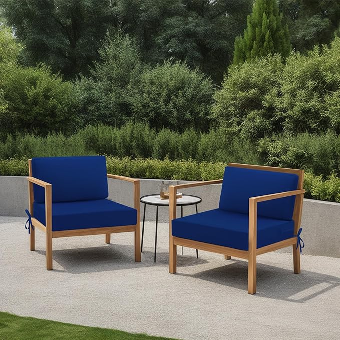 idee-home Outdoor Cushions for Patio Furniture, Outdoor Seat Cushion, Waterproof Hampton Bay Deep Seat Replacement Couch Chair Cushions for Garden Lawn Backyard Deck, 28.5 x 28.5 Navy Bue